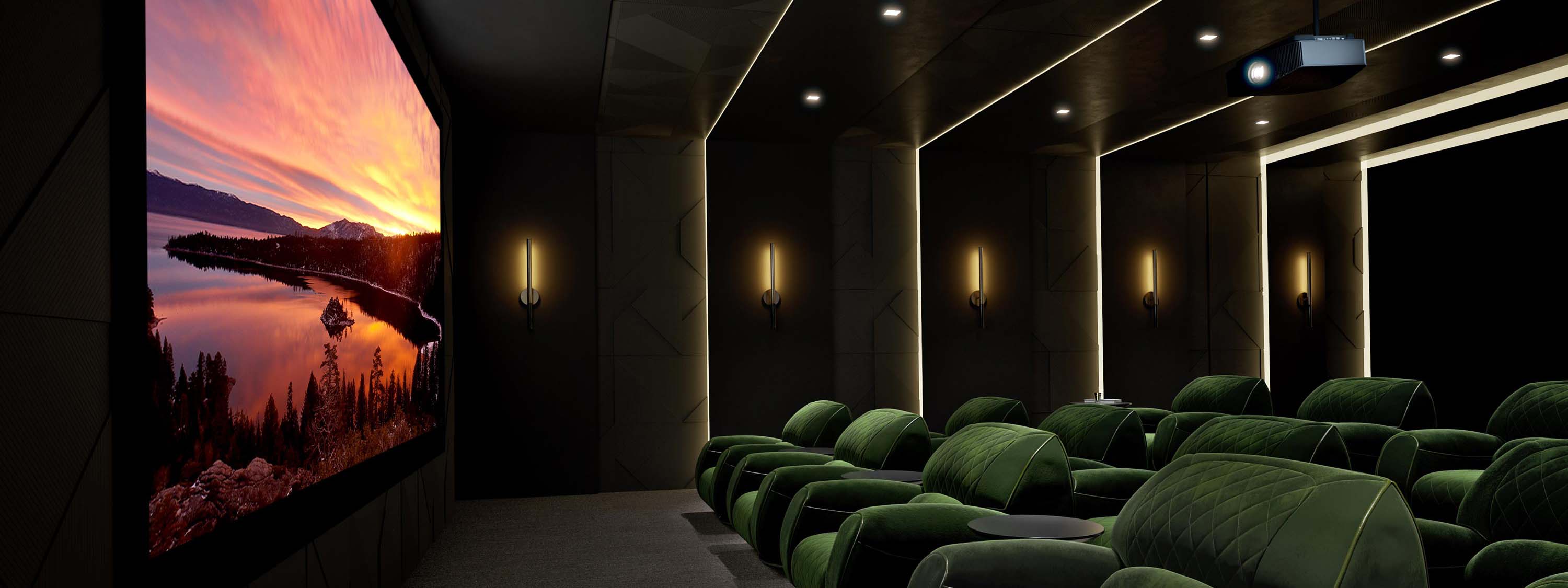 Control4 Touch panel in a able with a traditional home in the background